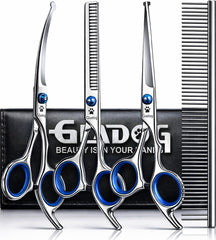 GLADOG professional 5-in-1 scissors set for precise trims on all coat types
