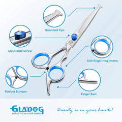 GLADOG straight scissors capture clean lines for body trimming