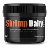 GlasGarten Shrimp Baby Food package shown, nourishes juvenile shrimp.
