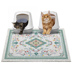 Glittme cat litter mat 33x22 inches covers under the box to keep floors clean.