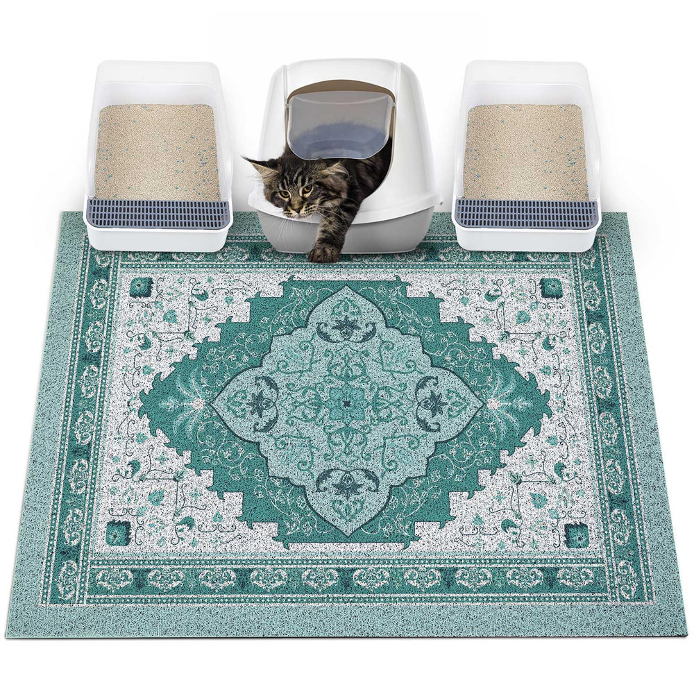 Glittme cat litter mat with non-slip bottom for steady placement and cleaner floors.