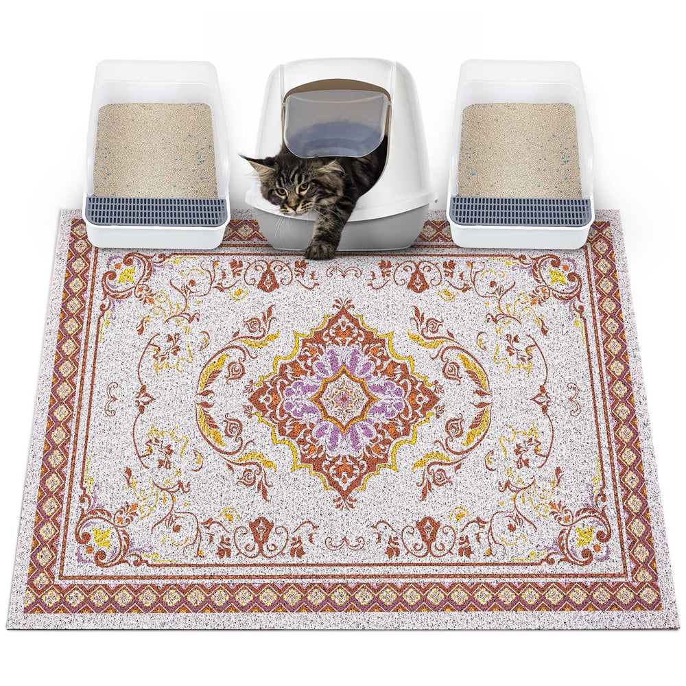 Glittme cat litter mat with non-slip bottom for mess-free floors.