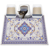 Glittme cat litter mat with non-slip bottom keeps areas mess-free