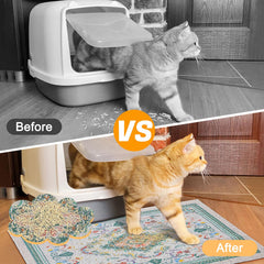 Glittme cat litter mat waterproof bottom prevents floor leaks.