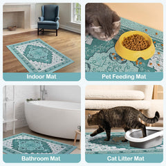Glittme soft PVC cat mat cushions paws while protecting floors.