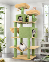 Globlazer Cactus Cat Tree 76-inch height, sturdy play space for multiple cats.