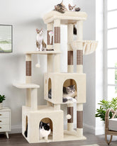 Globlazer cat tower 61-inch top perch offers a prime lounging spot for large indoor cats.