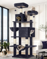 Globlazer cat tree 76-inch tall with multiple levels for resting spots in multi-cat homes.
