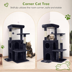 Globlazer cat tree with double-layer condos for cozy hideaways.