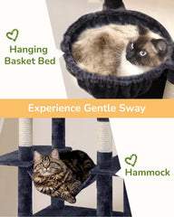 Globlazer padded perches and hammock provide comfortable lounging for larger cats.