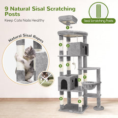 Globlazer cat tree with nine sisal posts for scratching and exercise