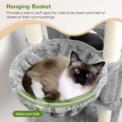 Globlazer Cat Tree Tall 71in hammock 13-7-inch offers a plush retreat