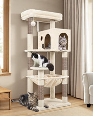 Globlazer cat tree tower 53in provides indoor exercise and curiosity for cats.