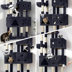 Globlazer F81 cat tower with two platforms highlighting versatile play spaces