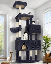 Globlazer F81 81-inch cat tower side view showing tall, stable multi-level design