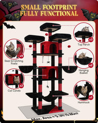 Globlazer Gothic Cat Tree 80inch condos offering private resting spaces