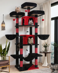 Globlazer Gothic Cat Tree 80inch perches for elevated viewing and lounging