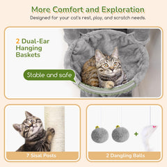 Globlazer seven natural sisal posts satisfy scratching instincts.