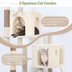 Globlazer heavy duty cat tree condo provides private hideaway for play and privacy.
