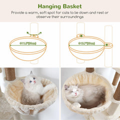 Multi-level design encourages jumping and scratching between heights for active cats.