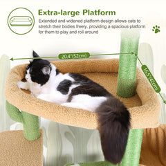 Globlazer sturdy cat tree multi-level design lets big cats explore height safely.