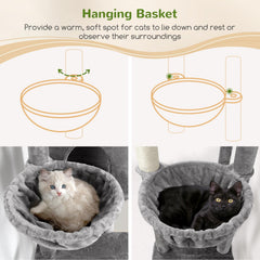 Globlazer five scratching posts encourage climbing and play.