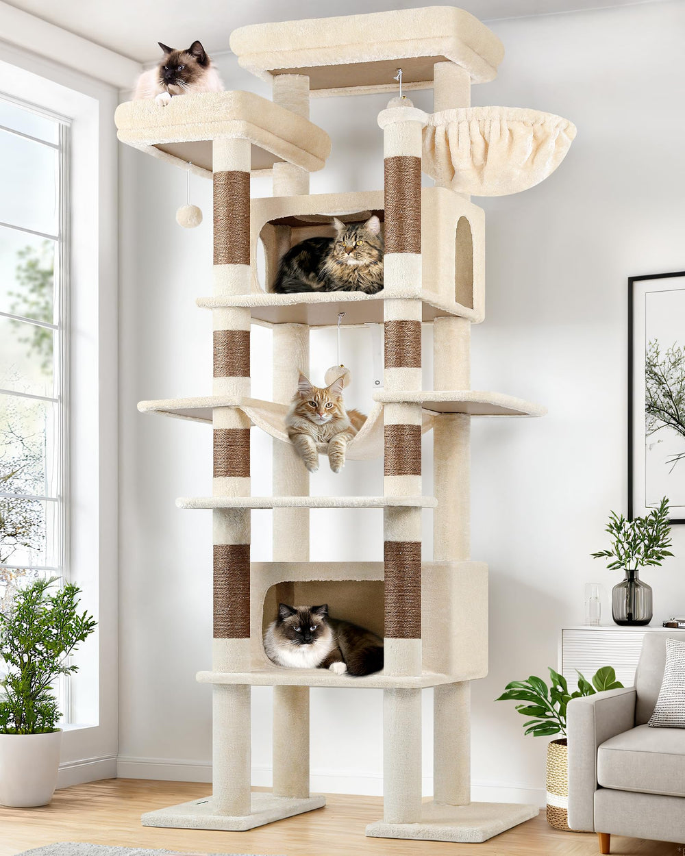 Globlazer XXL cat tree base offers a sturdy foundation for tall indoor playgrounds.