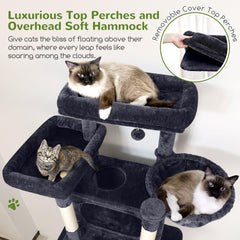 Globlazer XXL cat tree with eight sisal posts deters furniture scratching