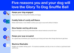 Glory To Dog small-breed puzzle closeup, soft fleece folds conceal treats.