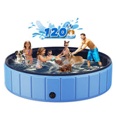 Glowpoint 120-inch giant dog pool, quick setup for outdoor play.