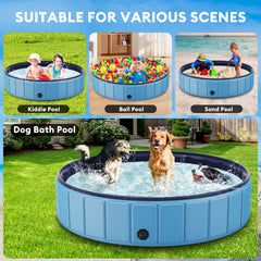 Glowpoint dog pool on patio, quick setup without inflation.
