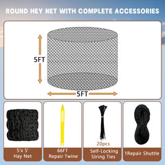 GmTonty weather-resistant hay net designed for outdoor pastures and barns.