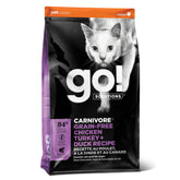 Go Solutions Carnivore bag of grain-free dry cat food showing premium protein-packed formula