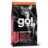 Go! Solutions Sensitivities salmon kibble bag front view, appealing to picky eaters