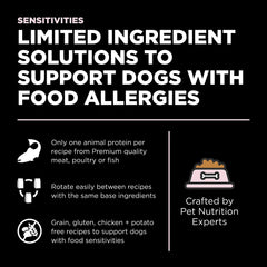 Go! Solutions Sensitivities salmon kibble texture closeup premium protein cue.