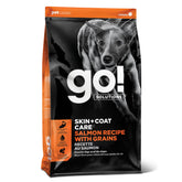 Go Solutions Skin Coat Salmon bag highlights premium fish-based kibble for healthy fur
