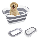Goderewild collapsible bath tub folded for compact storage and travel