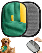 Godmifa pet hair removal glove used on sofa for quick fur pickup.