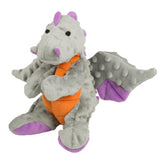 goDog Dragons bubble plush squeaky toy in gray for active play.