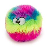 goDog Furballz squeaky plush ball in rainbow colors ideal for fetch