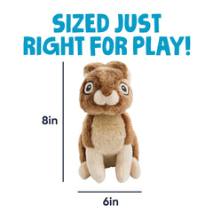 GoDog Wildlife Rabbit Squeaky Plush Toy with Chew Guard Technology resists rough chewing during games