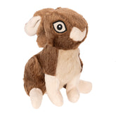 GoDog Wildlife Rabbit Squeaky Plush Toy in brown, large - durable interactive play for active dogs