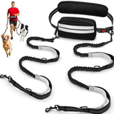 Godyoy two-dog waist leash setup shows hands-free control while walking two dogs