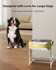 GOENDR 1-gallon food bowl at elevated height for comfortable meals