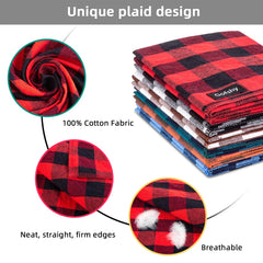 Gofshy buffalo plaid dog bandana orange on small dog for autumn look