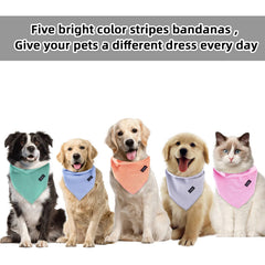 Gofshy blue pinstripe dog bandana, versatile large-dog accessory