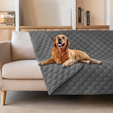 Gogobunny 3X Stronger Waterproof Pet Blanket front view shields furniture from spills.