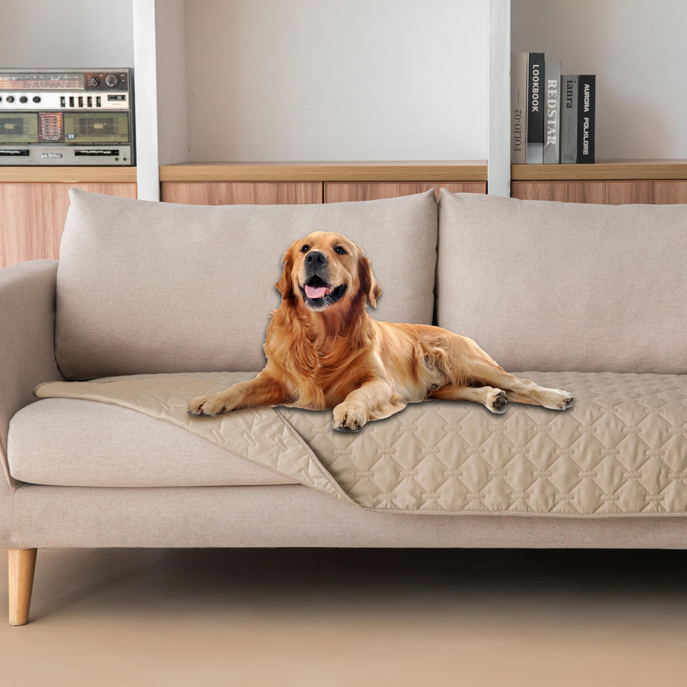 gogobunny 3X stronger waterproof pet blanket on sofa protects furniture from scratches and mess