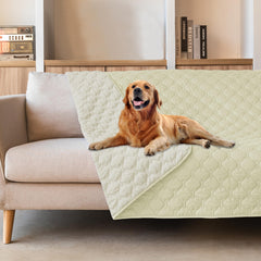 Gogobunny waterproof outer layer on a dog blanket protecting furniture from spills.