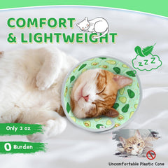 GoGoPaw avocado-green adjustable buckle cat cone fits securely for daily use.